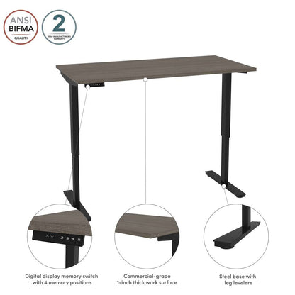 Bestar - Universel 30in X 60in Standing Desk in Bark Grey - 65867-47 veiw 9