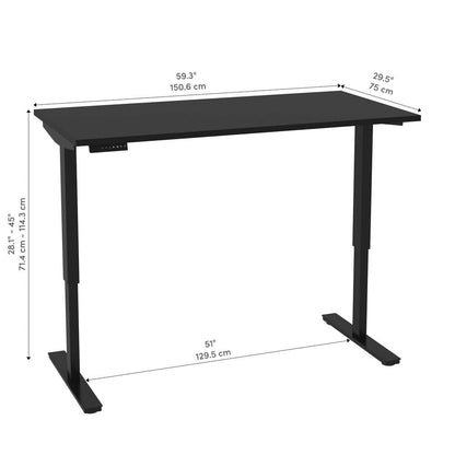 Bestar - Universel 30in X 60in Standing Desk in Black - 65867-18 veiw 10