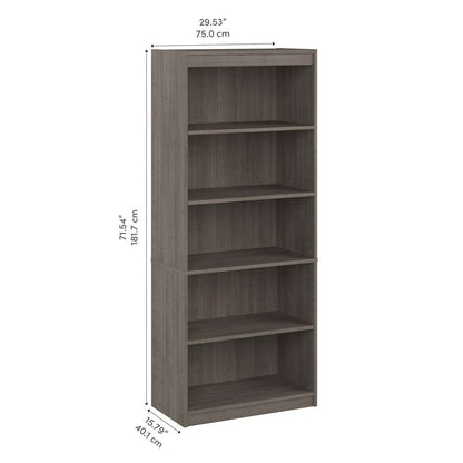 Bestar - Universel 30W Standard 5 Shelf Bookcase in Silver Maple - 165700-000142 veiw 8