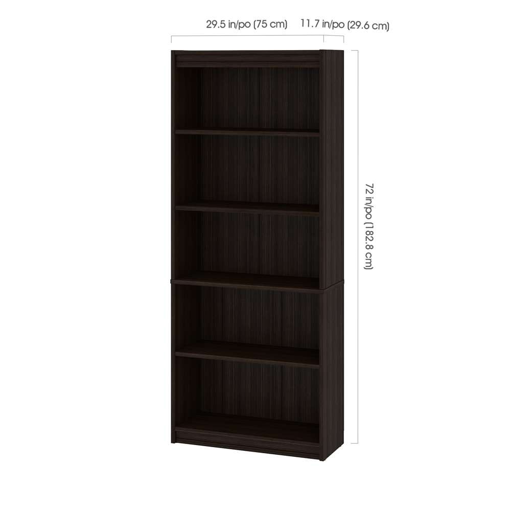 Bestar - Universel 30W Standard Bookcase in Dark Chocolate - 65715-000079 veiw 3