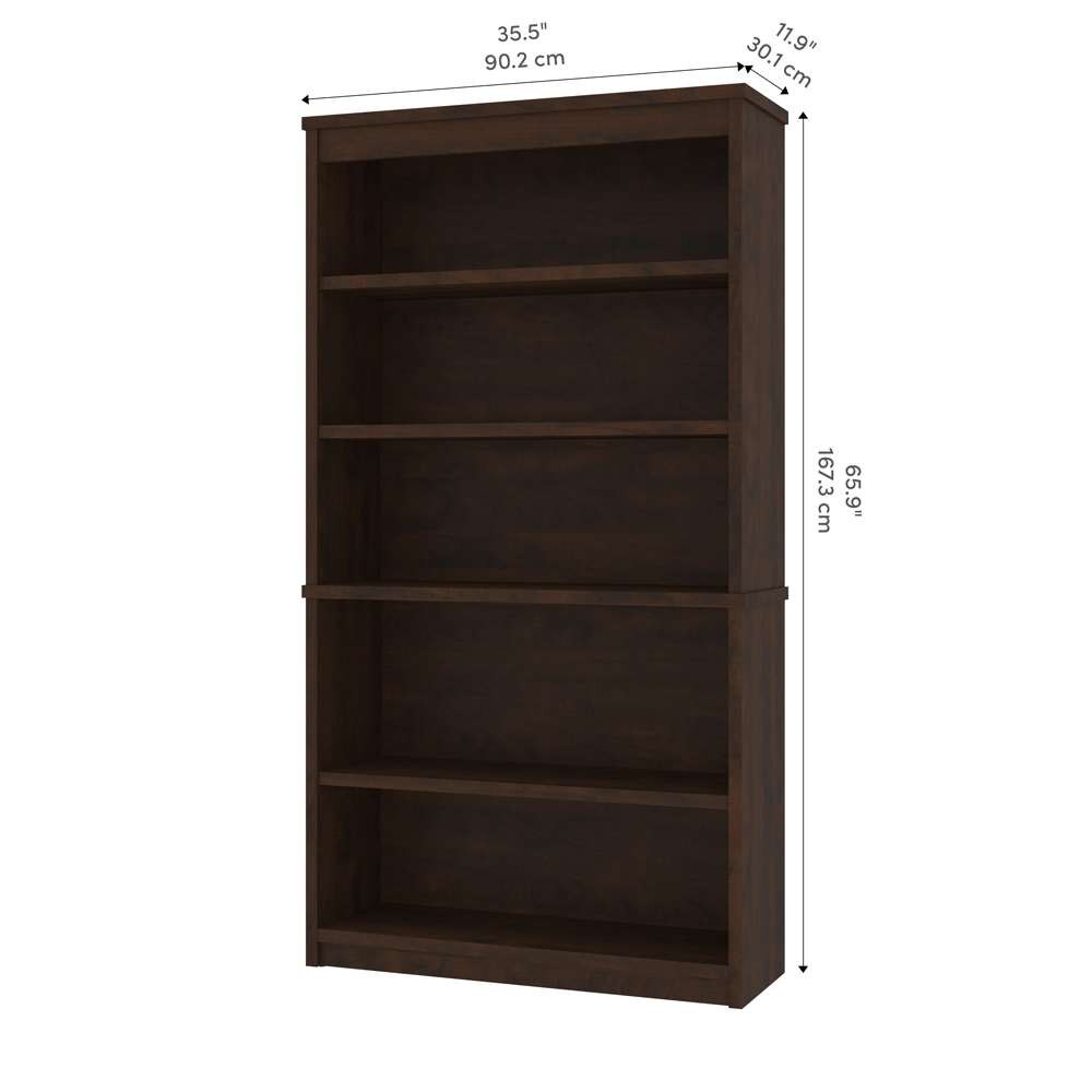 Bestar - Universel 36W Bookcase in Chocolate - 44700-69 veiw 9