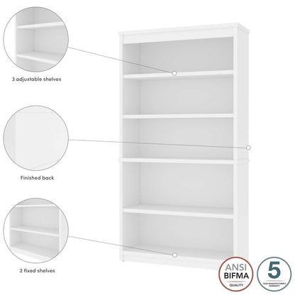 Bestar - Universel 36W Bookcase in White - 44700-17 veiw 9