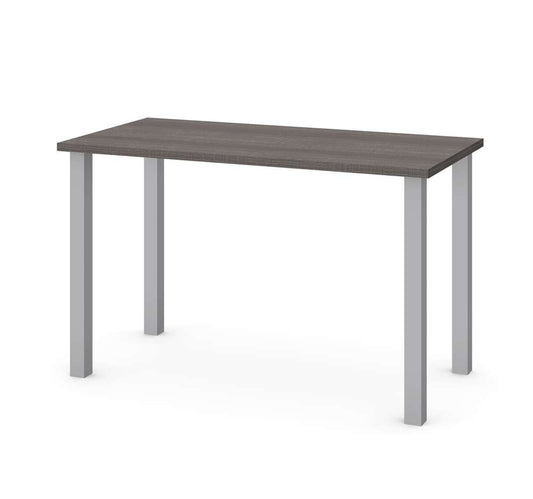 Bestar - Universel 48W Table Desk with Square Metal Legs in Bark Grey - 65855-47 veiw 1