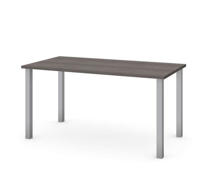 Bestar - Universel 60W Table Desk with Square Metal Legs in Bark Grey - 65865-47 veiw 1
