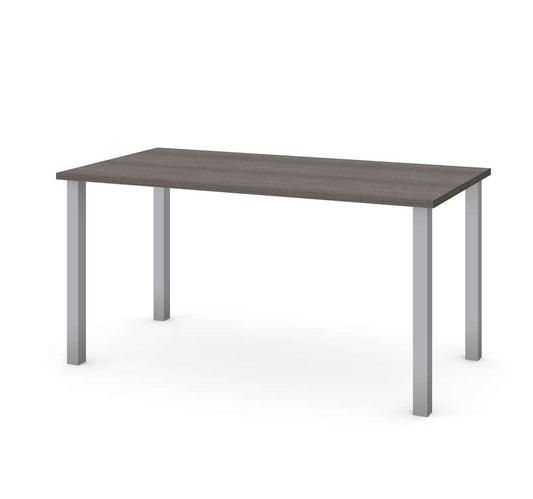 Bestar - Universel 60W Table Desk with Square Metal Legs in Bark Grey - 65865-47 veiw 1