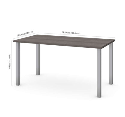 Bestar - Universel 60W Table Desk with Square Metal Legs in Bark Grey - 65865-47 veiw 2