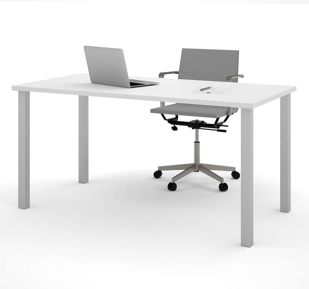Bestar - Universel 60W Table Desk with Square Metal Legs in White - 65865-17 veiw 4