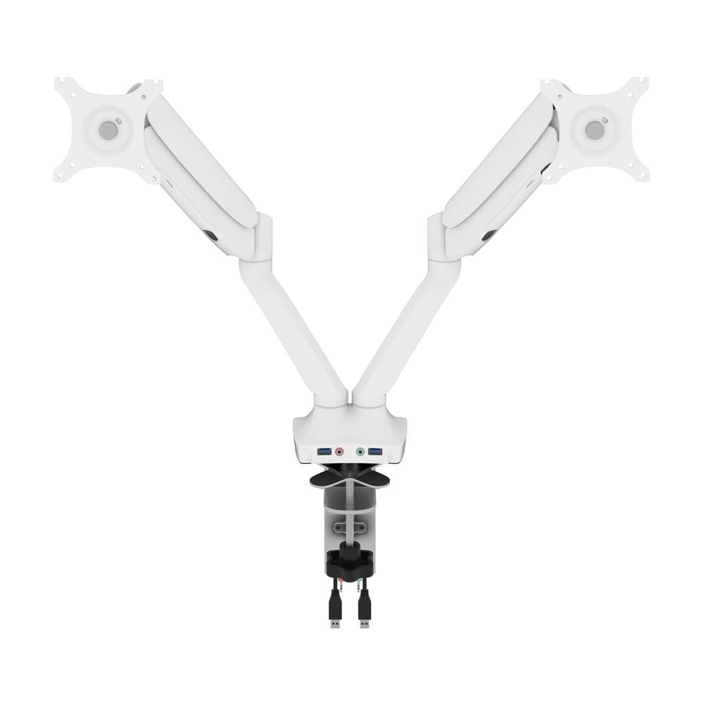 Bestar - Universel Dual Monitor Arm with Pistons in White - AK-MA01D-17 veiw 1