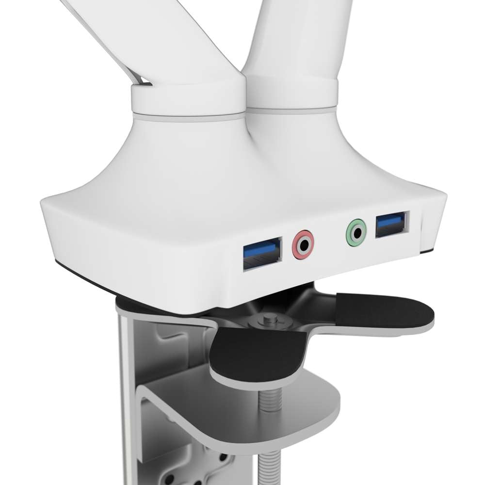 Bestar - Universel Dual Monitor Arm with Pistons in White - AK-MA01D-17 veiw 4