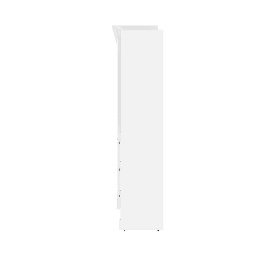 Bestar - Versatile 106W Queen Murphy Bed and Shelving Unit with Drawers (103W) in White - 40885-17 veiw 4