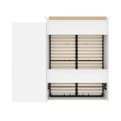 Bestar - Versatile 106W Queen Murphy Bed and Shelving Unit with Drawers (103W) in White - 40885-17 veiw 5