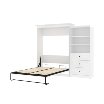 Bestar - Versatile 106W Queen Murphy Bed and Shelving Unit with Drawers (103W) in White - 40885-17 veiw 7