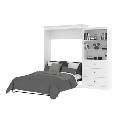 Bestar - Versatile 106W Queen Murphy Bed and Shelving Unit with Drawers (103W) in White - 40885-17 veiw 8