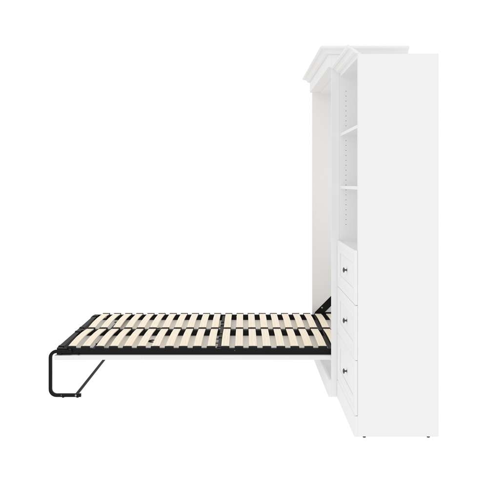 Bestar - Versatile 106W Queen Murphy Bed and Shelving Unit with Drawers (103W) in White - 40885-17 veiw 10