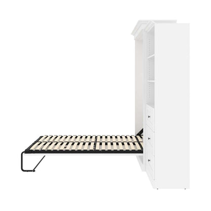 Bestar - Versatile 106W Queen Murphy Bed and Shelving Unit with Drawers (103W) in White - 40885-17 veiw 10