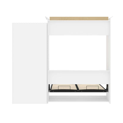 Bestar - Versatile 106W Queen Murphy Bed and Shelving Unit with Drawers (103W) in White - 40885-17 veiw 11
