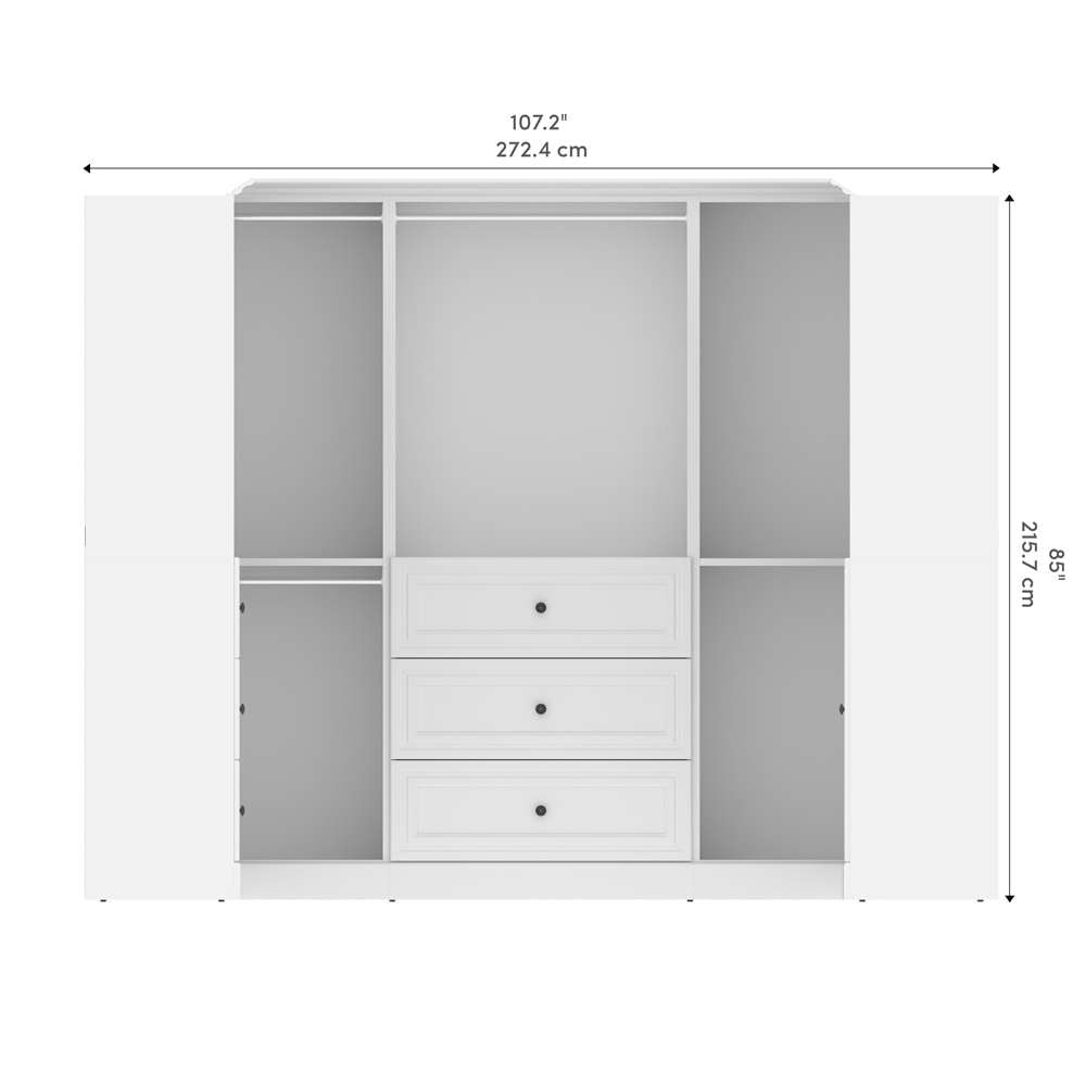 Bestar - Versatile 108W U-Shaped Walk-In Closet Organizer in White - 40875-17 veiw 8