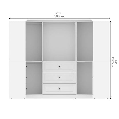 Bestar - Versatile 108W U-Shaped Walk-In Closet Organizer in White - 40875-17 veiw 8