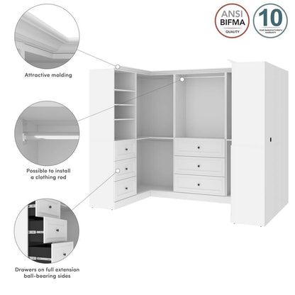 Bestar - Versatile 108W U-Shaped Walk-In Closet Organizer in White - 40875-17 veiw 9