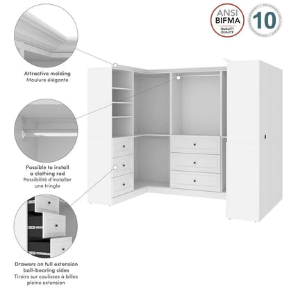 Bestar - Versatile 108W U-Shaped Walk-In Closet Organizer in White - 40875-17 veiw 10