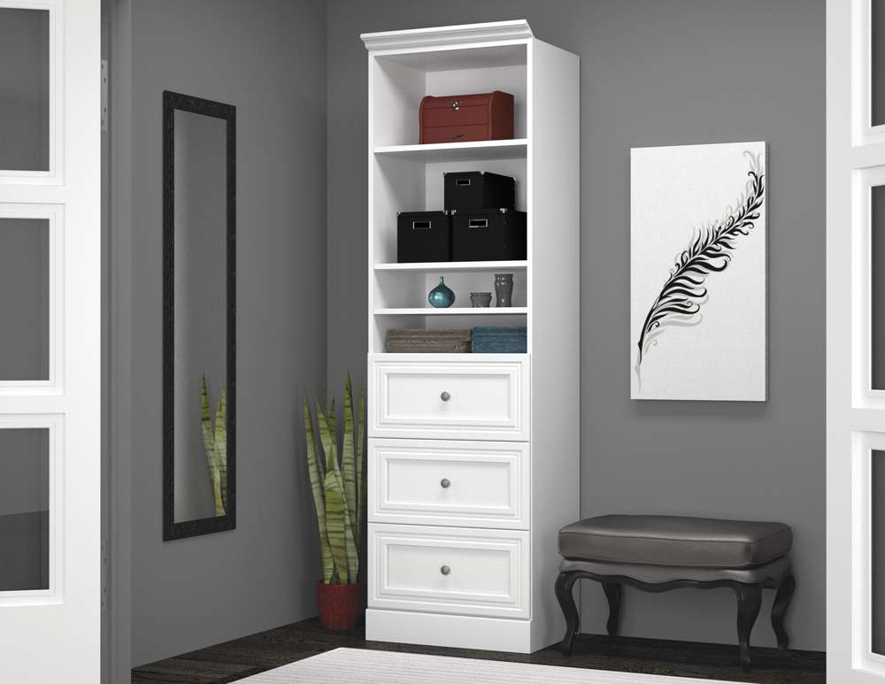 Bestar - Versatile 25W Shelving Unit with 3 Drawers in White - 40871-17 view 2