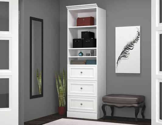 Bestar - Versatile 25W Shelving Unit with 3 Drawers in White - 40871-17 veiw 2