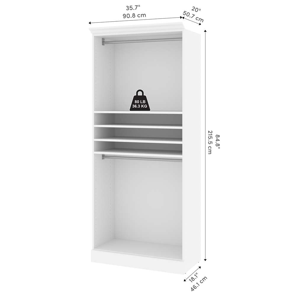 Bestar - Versatile 36in Closet Organizer in White - 40160-000017 veiw 8