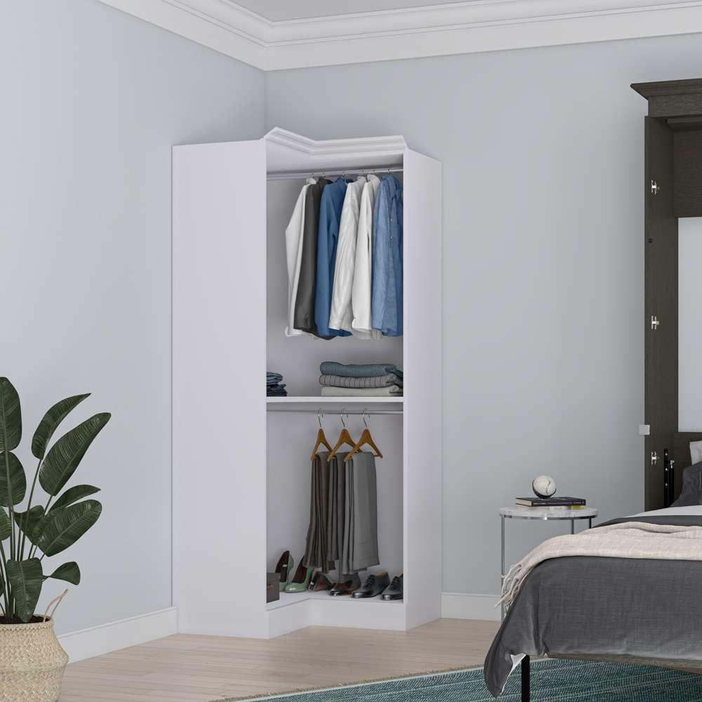 Bestar - Versatile 36 Corner Closet Organizer in White - 40165-17 veiw 6