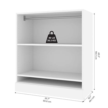 Bestar - Versatile 36W Low Shelving Unit with Rod in White - 40166-1117 veiw 8