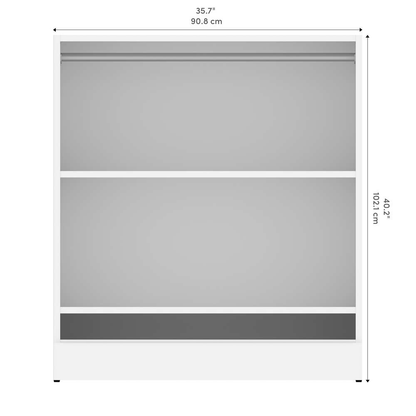 Bestar - Versatile 36W Low Shelving Unit with Rod in White - 40166-1117 veiw 9