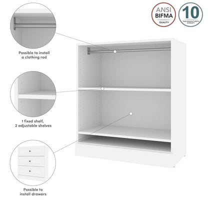 Bestar - Versatile 36W Low Shelving Unit with Rod in White - 40166-1117 veiw 10