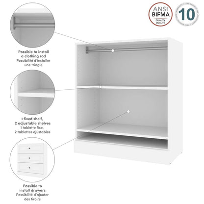 Bestar - Versatile 36W Low Shelving Unit with Rod in White - 40166-1117 veiw 11