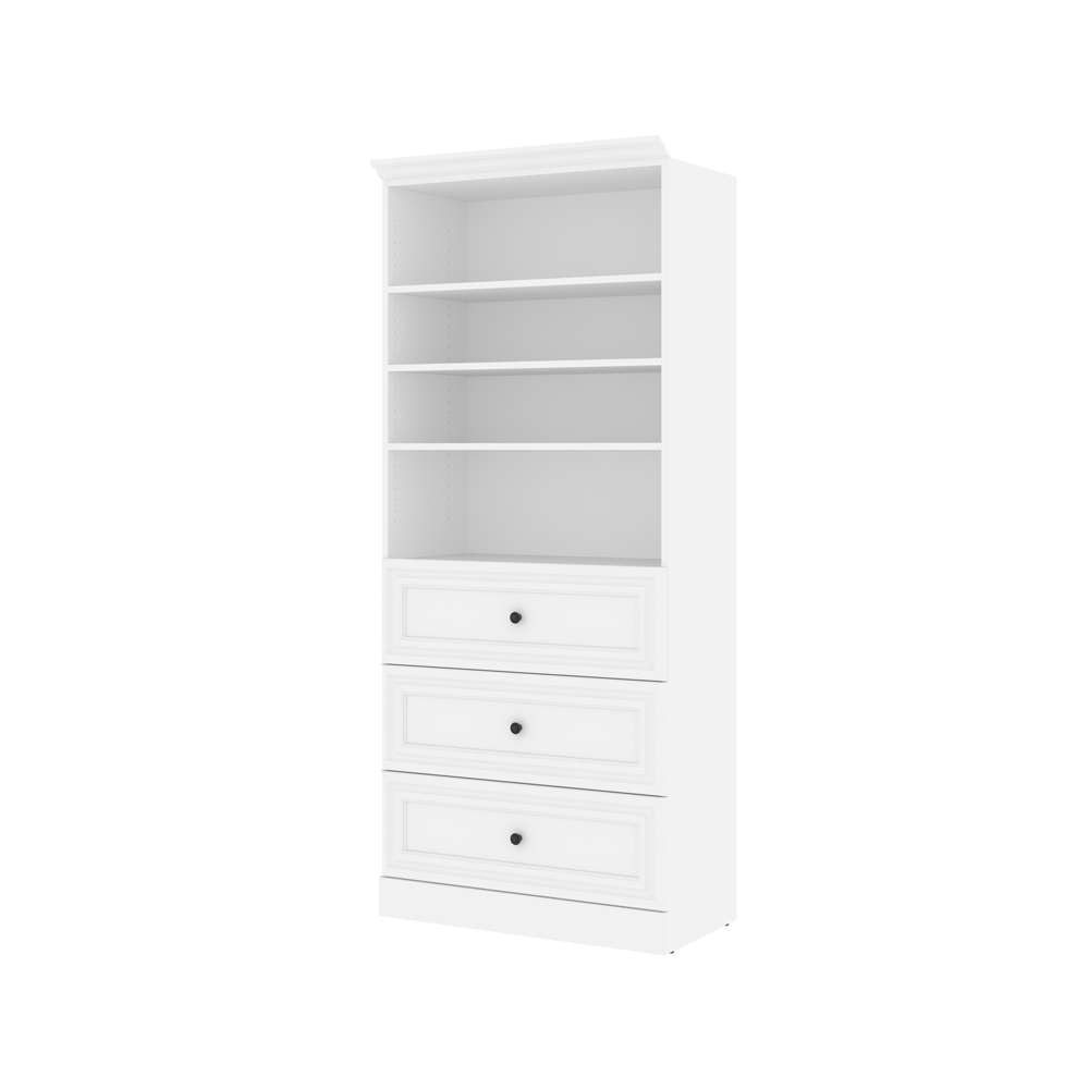Bestar - Versatile 36W Shelving Unit with 3 Drawers in White - 40850-17 veiw 1