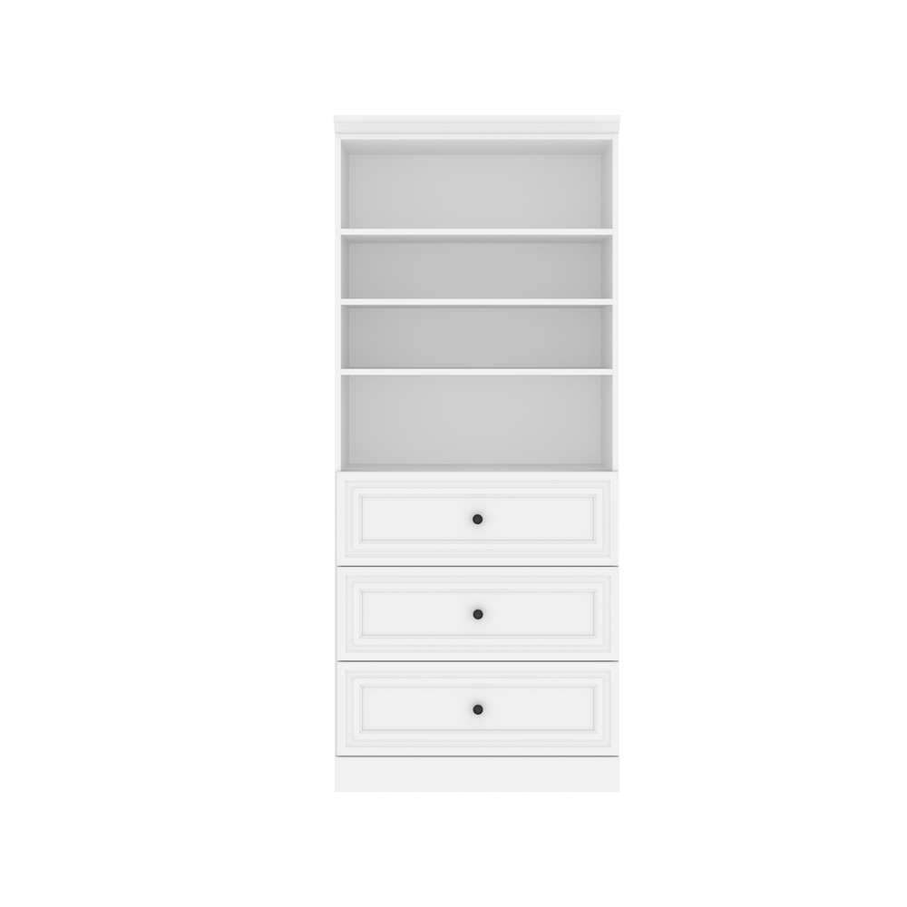 Bestar - Versatile 36W Shelving Unit with 3 Drawers in White - 40850-17 veiw 2