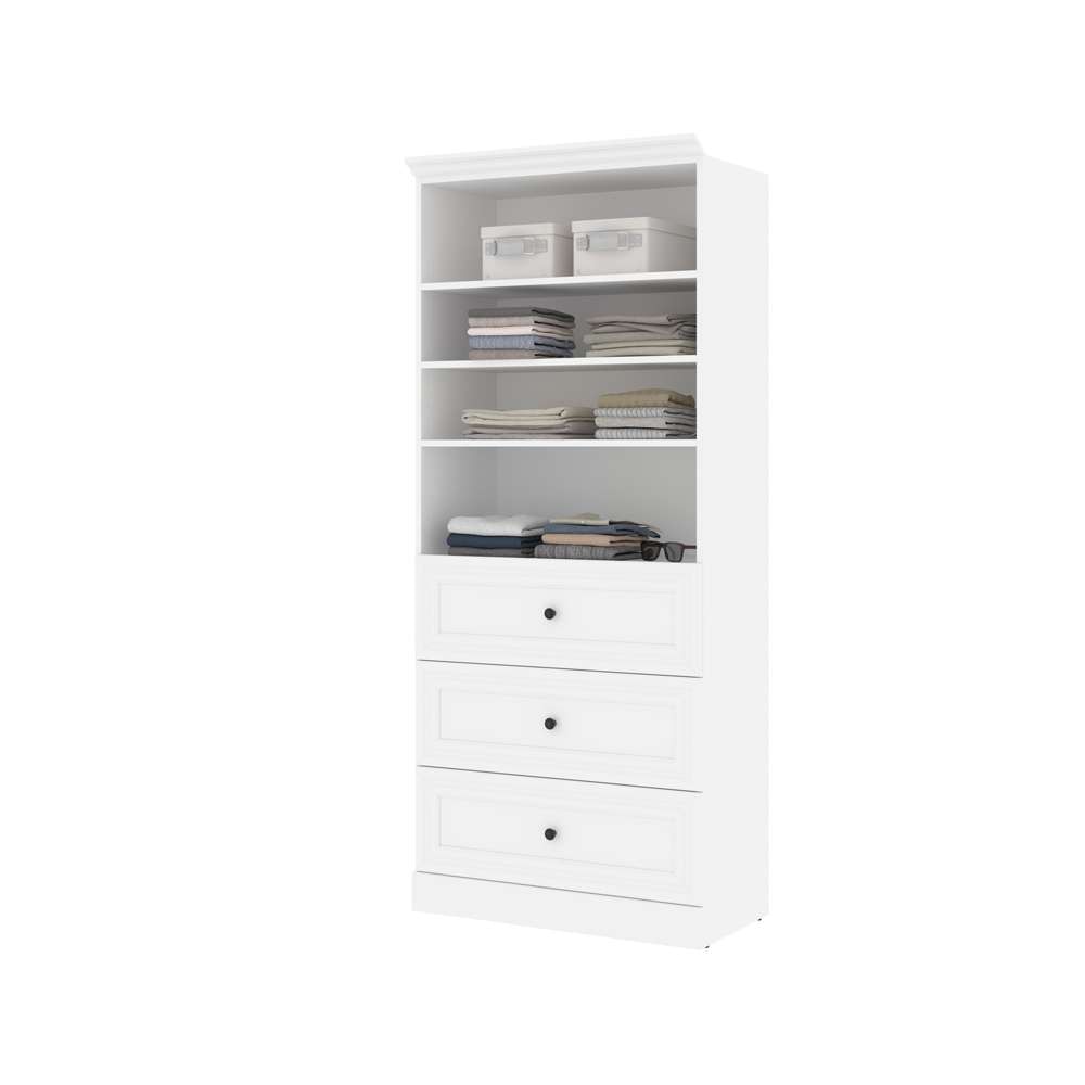 Bestar - Versatile 36W Shelving Unit with 3 Drawers in White - 40850-17 veiw 7