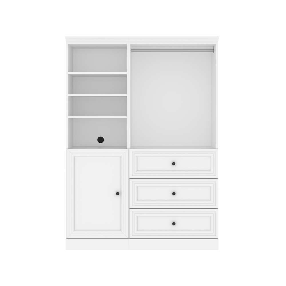 Bestar - Versatile 61 Closet Organizer with Drawers and Door in White - 40874-17 veiw 2