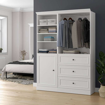 Bestar - Versatile 61 Closet Organizer with Drawers and Door in White - 40874-17 veiw 6