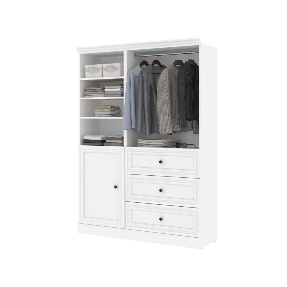 Bestar - Versatile 61 Closet Organizer with Drawers and Door in White - 40874-17 veiw 7