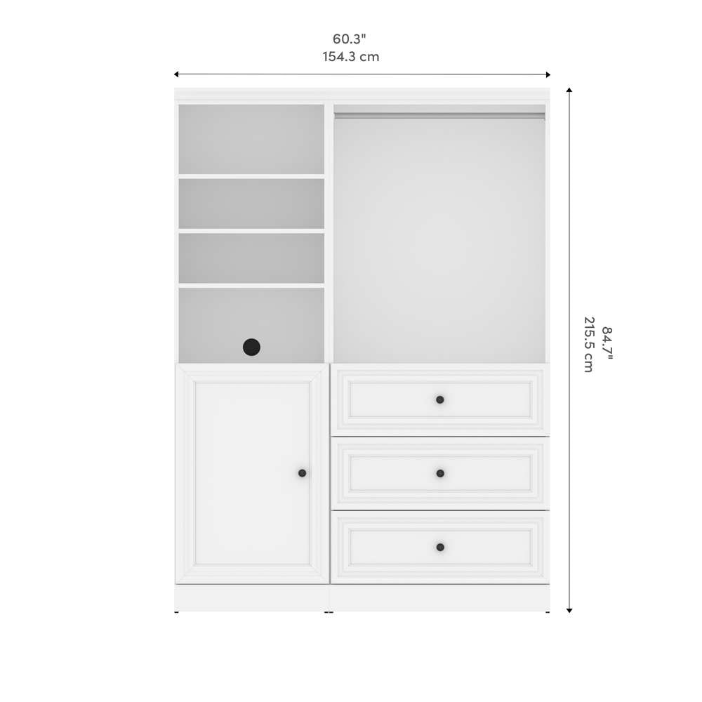 Bestar - Versatile 61 Closet Organizer with Drawers and Door in White - 40874-17 veiw 9