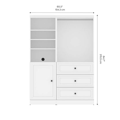 Bestar - Versatile 61 Closet Organizer with Drawers and Door in White - 40874-17 veiw 9