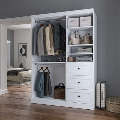 Bestar - Versatile 61 Closet Organizer with Drawers in White - 40870-17 veiw 6