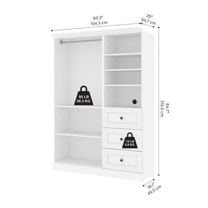 Bestar - Versatile 61 Closet Organizer with Drawers in White - 40870-17 veiw 8