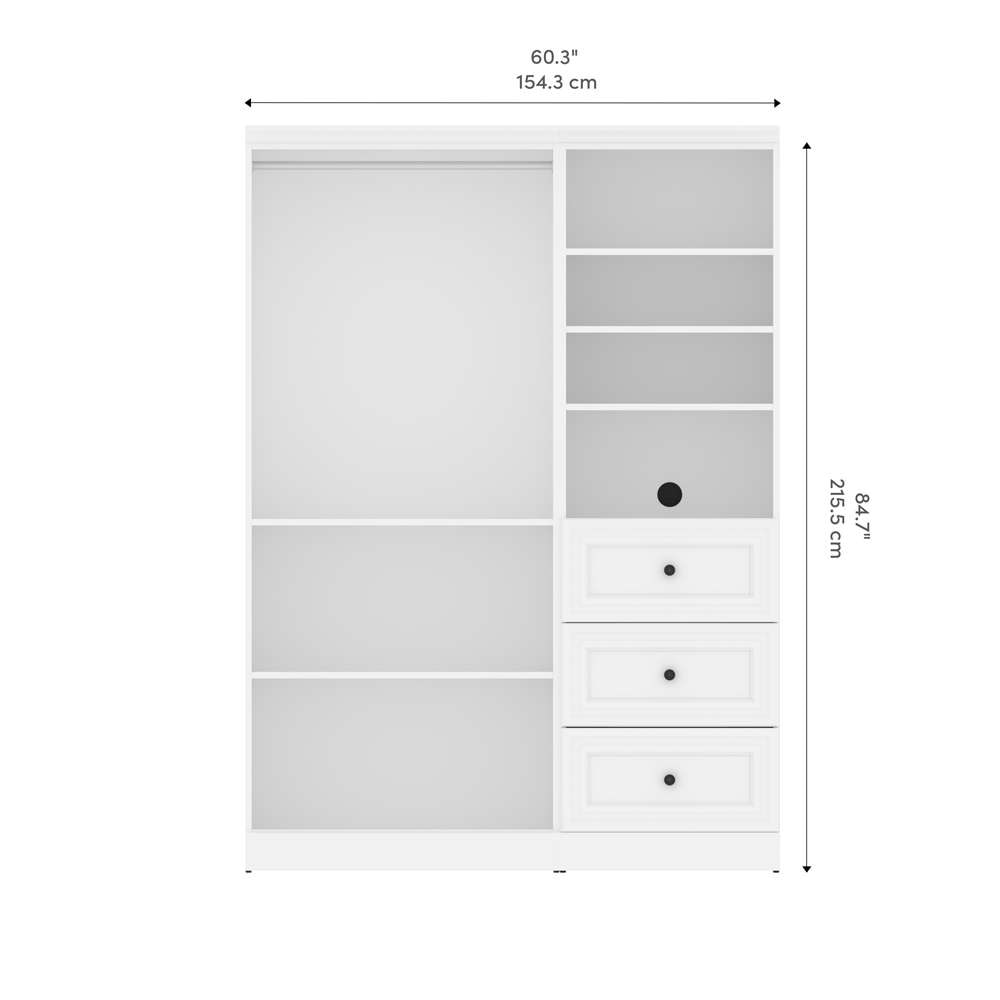Bestar - Versatile 61 Closet Organizer with Drawers in White - 40870-17 veiw 9