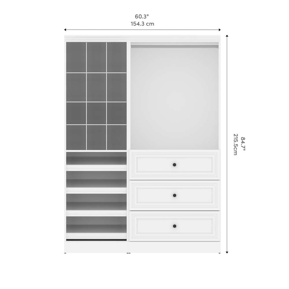 Bestar - Versatile 61 Closet Organizer with Storage Cubbies and Drawers in White - 40851-1417 veiw 9