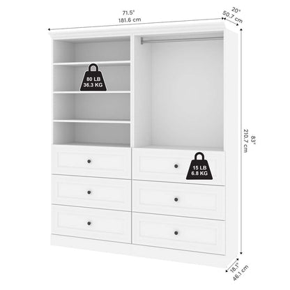 Bestar - Versatile 72in Closet Organizer in White - 40872-17 veiw 8