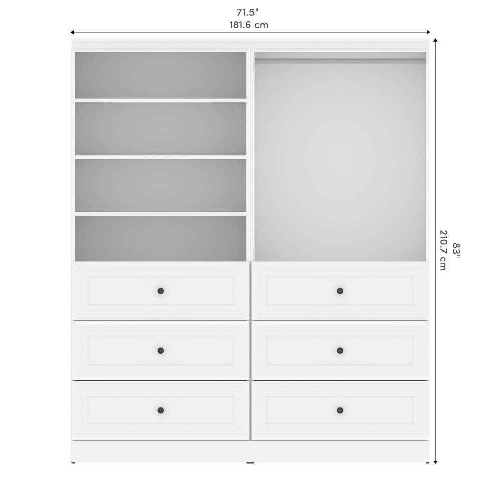 Bestar - Versatile 72in Closet Organizer in White - 40872-17 veiw 9