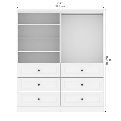 Bestar - Versatile 72in Closet Organizer in White - 40872-17 veiw 9