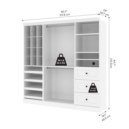 Bestar - Versatile 86in Closet Organizer in White - 40853-17 veiw 7