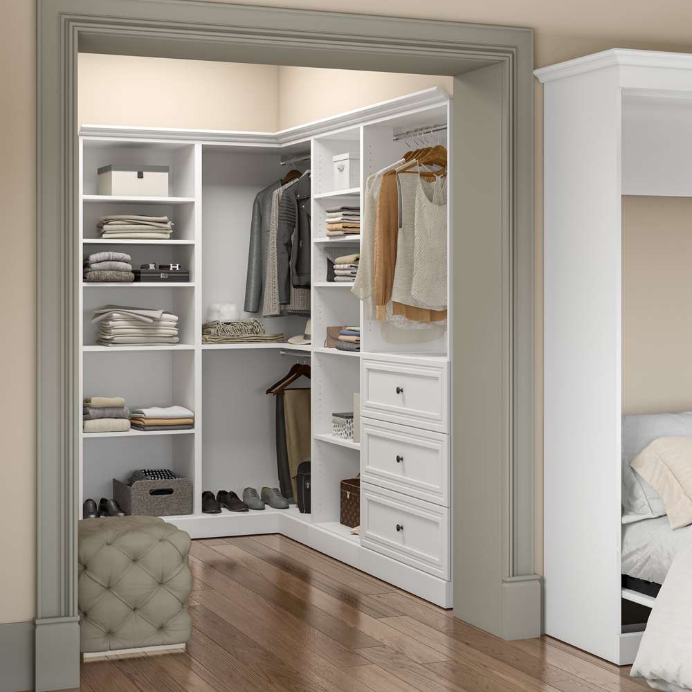 Bestar - Versatile 90W Walk-In Closet Organizer in White - 40854-17 veiw 6
