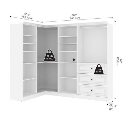 Bestar - Versatile 90W Walk-In Closet Organizer in White - 40854-17 veiw 8